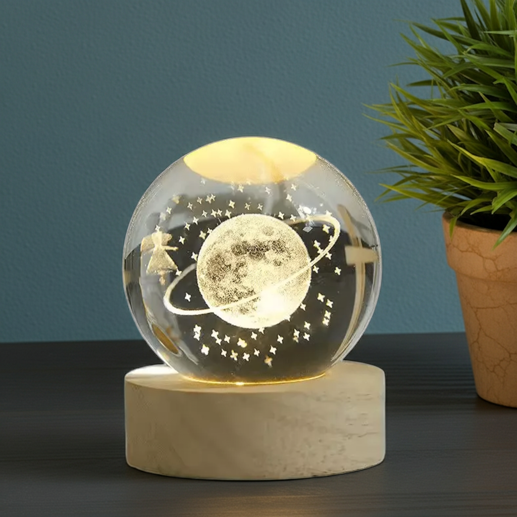 3d Lampara De Noche Led Galaxia Bola Cri