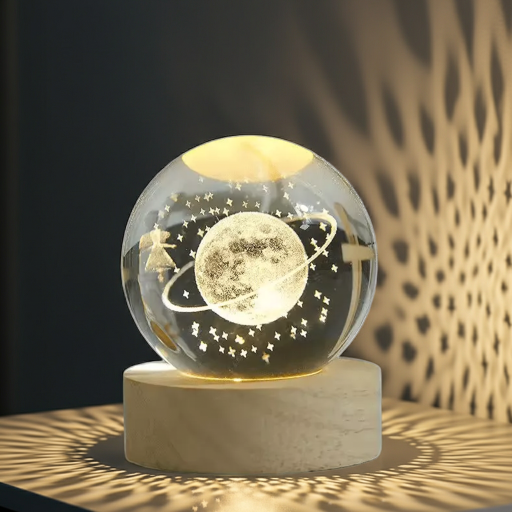 3d Lampara De Noche Led Galaxia Bola Cri