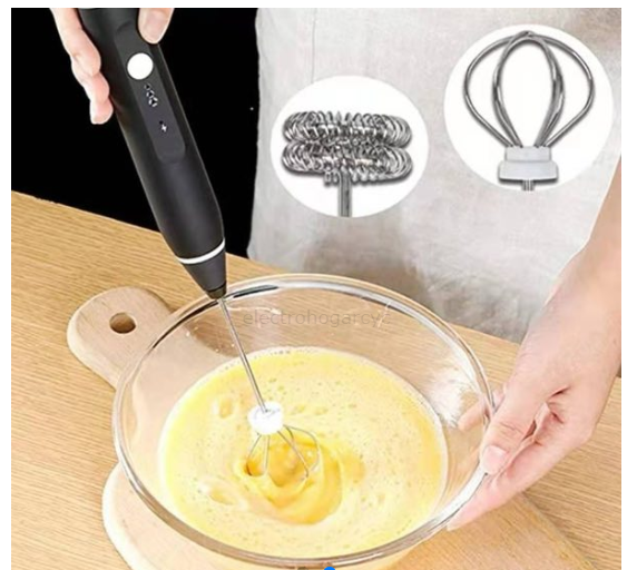 Batidor de Café Eléctrico - Espumador de Leche Profesional para Lattes y Cappuccinos