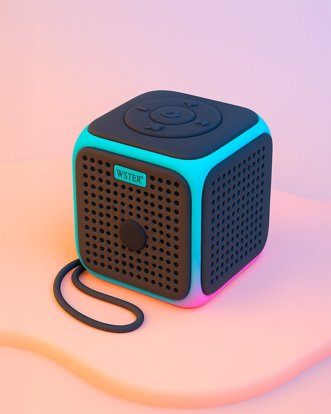 PARLANTE PORTATIL EN CUBO LUCES LED